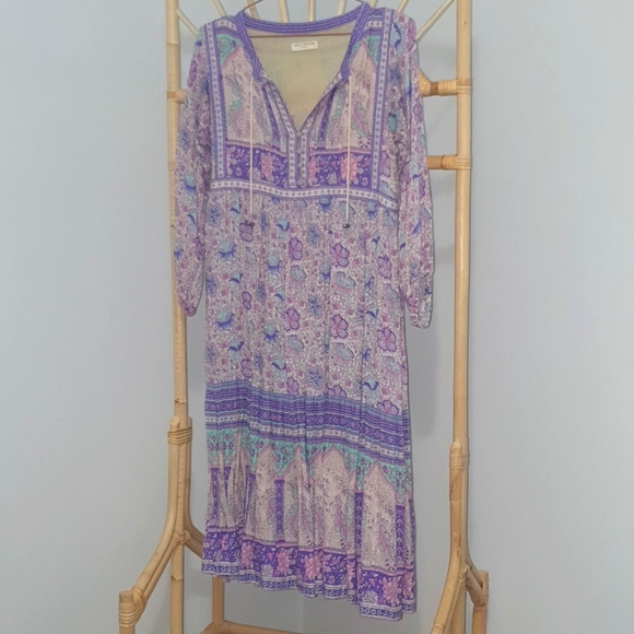 Spell Poinciana Boho Midi Dress Small Lilac - Picture 7 of 16